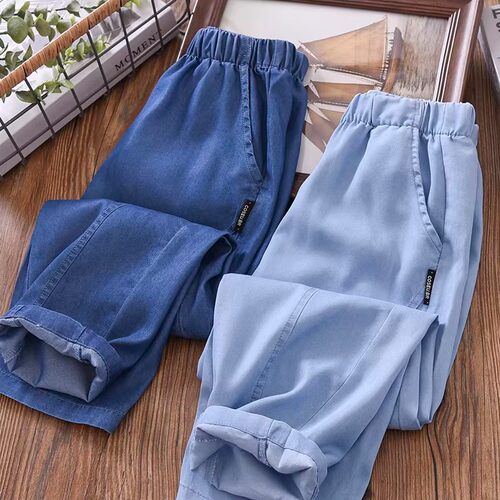 男童夏季薄款防蚊天丝冰丝直筒