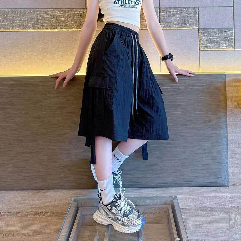 新款百搭女童短裤夏装韩版中大童洋气宽松儿童外穿薄款休闲工装裤