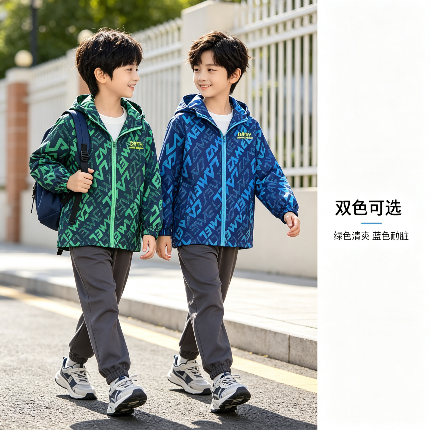 男童春秋装薄款冲锋衣中大童休闲