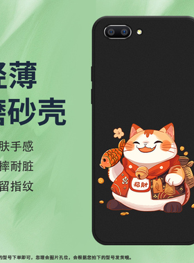 适用RealmeC1手机壳真我C2磨砂保护套C3i创意C3全包边鱼招财猫防摔暴富豪时尚吉祥观音商务中国风硅胶软壳*
