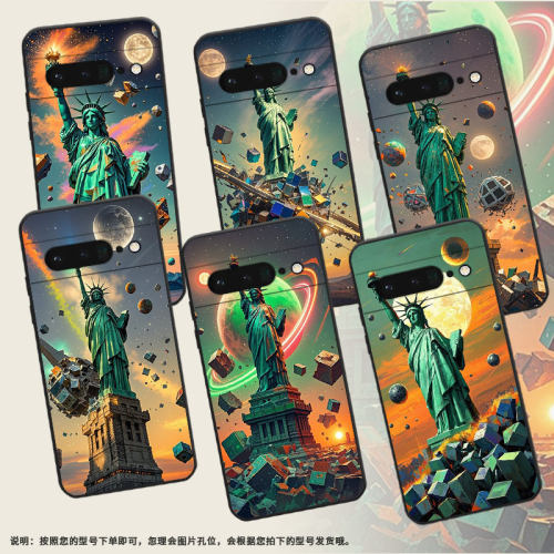 适用谷歌PixeL6Pro手机壳GLUOG不掉色GooglePixel7Pro保护套GP4BC自由女神像PixeL6Pro高级全包简约磨砂壳