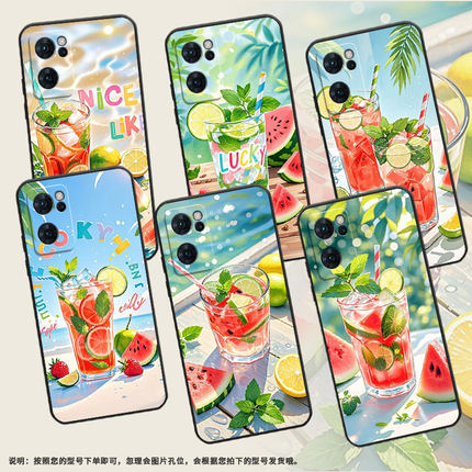 适用OPPOReno7Lite手机壳5G男女CPH2237软壳0pp0Reno7高级5G海外保护套PFDM00西瓜薄荷冰Reno8硅胶8T磨砂壳