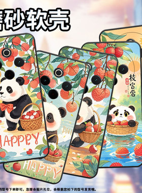 适用vivoY100手机壳Y78Plus全包边V2271A纯黑色viviY200Pro硅胶Y300Pro+耐磨胖嘟嘟的熊猫vivoY300Plus保护套