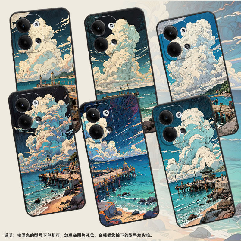 适用OPPOReno3Pro手机壳CPH2109耐磨海边码头保护套Reno9全包边Reno5Pro+硅胶PJH110商务Reno12Pro磨砂壳