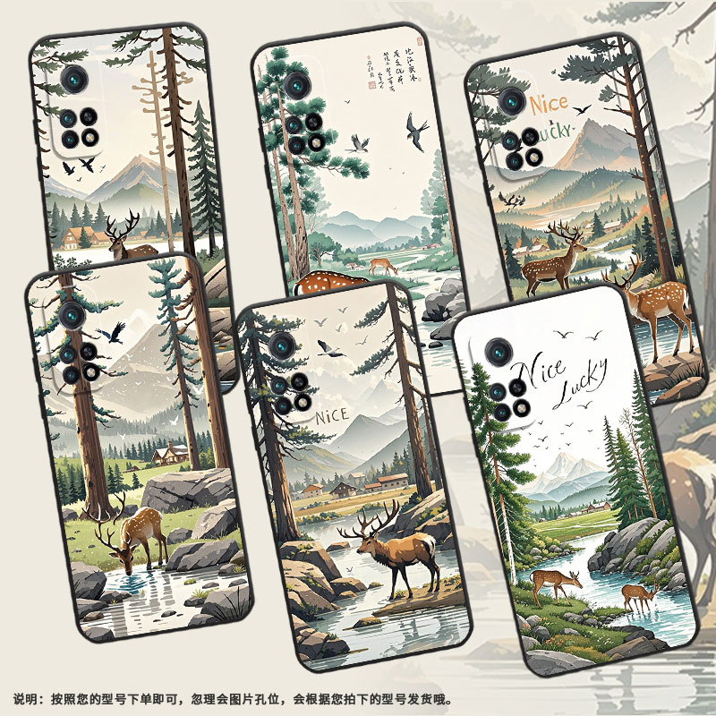 适用小米10青春版手机壳CC9E全包边M1803E1A超薄Xiaomi8se森林梅花鹿小米9T/9Pro硅胶M2007J3SY时尚保护套