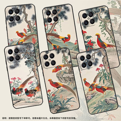 适用荣耀X5手机壳X5B全包边VNE-LX1硅胶honorX5Plus磨砂壳两只红腹鸡X7耐磨VNE-N41商务X6S荣耀X9时尚软壳