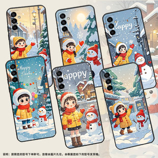 M145F黑色M20硅胶M21s保护套 M105F全包samsungM02s磨砂壳M13防摔爆SM 适用三星M10S手机壳M04飘落 雪花SM