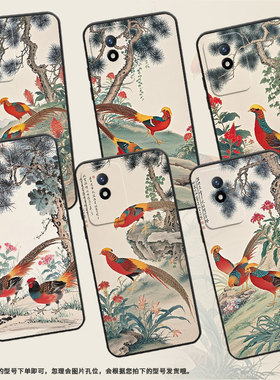 适用vivoY5s手机壳Y02防摔V2254时尚Y02s全包边viviY03保护套V1934A不掉色Y9s高级感两只红腹鸡男女款软壳