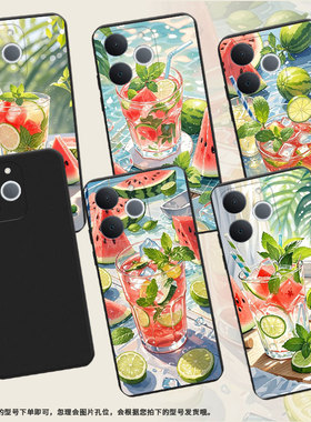 适用RealmeNote70T手机壳商务时尚夏天冰饮真我Note60磨砂壳防摔RealmeNote70全包边NarzoN65潮流保护套