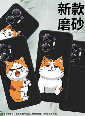 适用传音InfinixHot30手机壳商务InfinixHot30iNFC高级感X669磨砂壳Hot30i全包边中国风情绪猫保护套