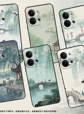 适用OPPOReno3Pro手机壳CPH2109耐磨西湖美景保护套Reno9全包边Reno10Pro硅胶PJH110商务Reno12磨砂壳