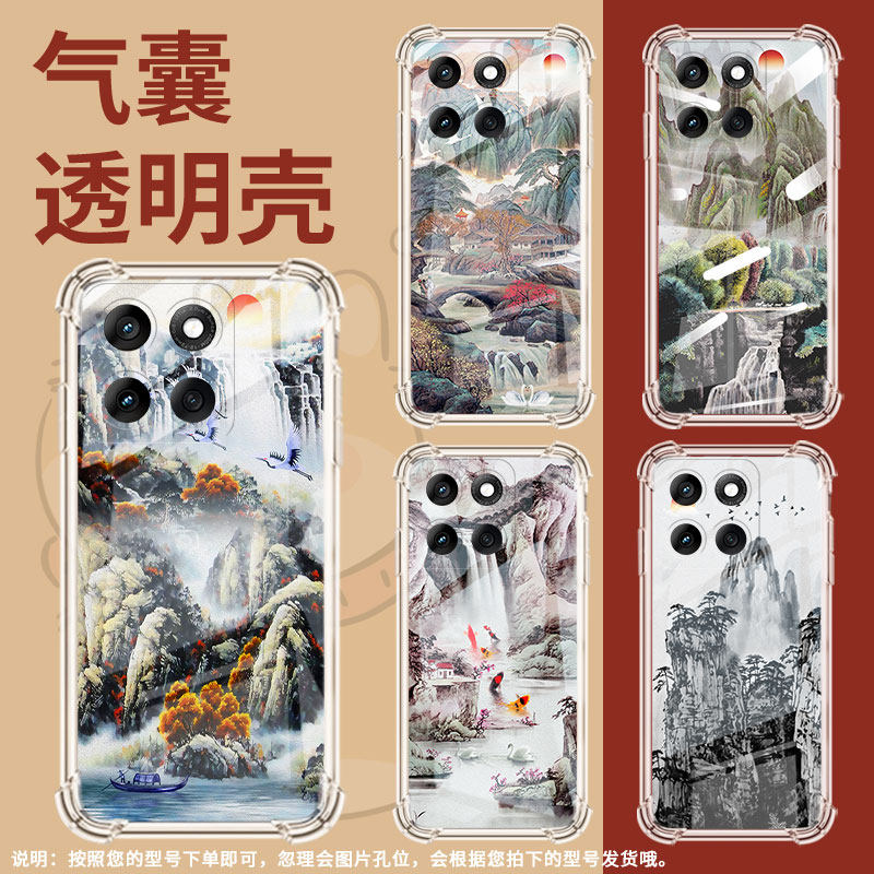 适用摩托罗Edge60Fusion手机壳G96潮流山水画Edge60Pro防摔气囊壳G100Pro硅胶摩托罗拉E30高级感保护套