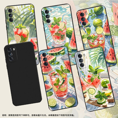 适用MOTOG5GPlus手机壳高级感One5GACE夏天冰饮商务磨砂壳MOTOG2022时尚摩托罗拉GPower2022中国风保护套
