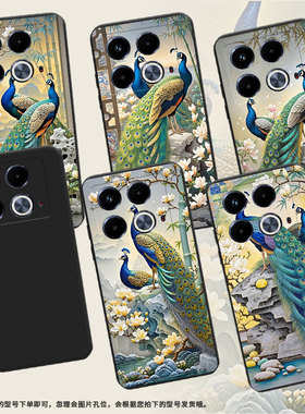适用传音InfinixNote40手机壳Note40+磨砂壳InfinixNote40Pro高级感X6853中国风孔雀商务潮流保护套