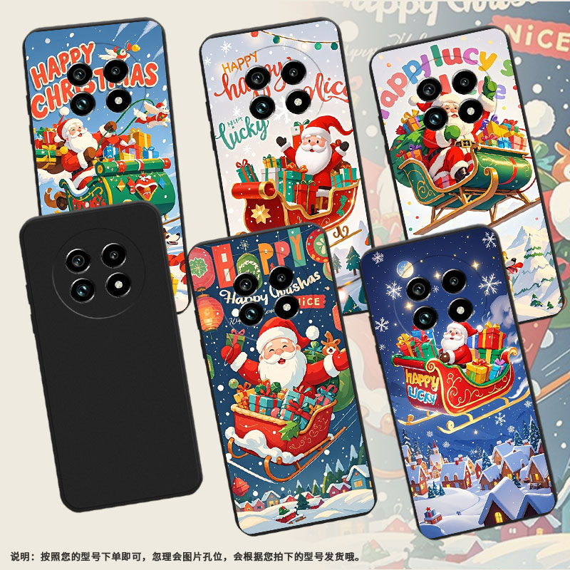 适用Realme14x手机壳商务时尚圣诞老人真我14磨砂壳Realme14ProLite高级感真我13Pro+全包边防摔保护套