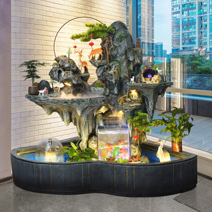 大型落地假山流水喷泉摆件循环水鱼池阳台庭院户外办公室装饰景观