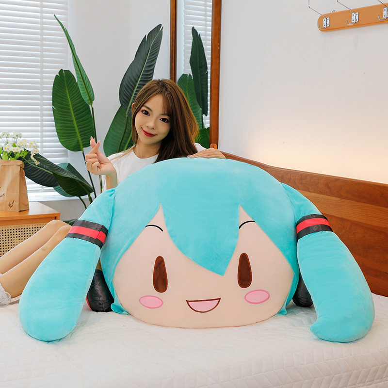 初音未来棉花布娃娃miku玩偶具fufu毛绒公仔女孩朋友抱枕床头靠垫