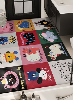 卡通浴室地垫整铺矽藻泥吸水速干 干垫防滑地毯化妆室大尺寸全铺