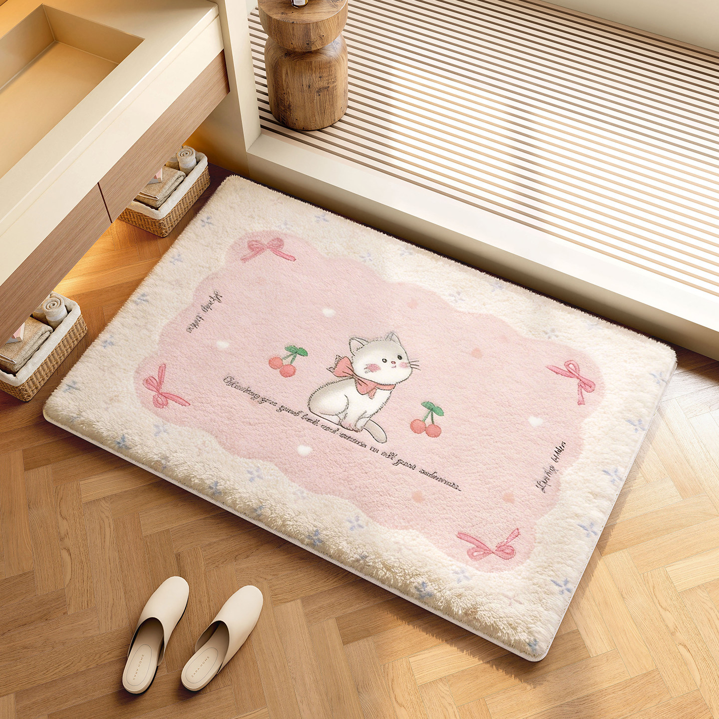 公主风浴室地垫卫生间仿羊绒吸水防滑脚垫洗手间厕所门口植绒地毯,居家布艺,家用脚垫,淘宝优惠券,粉丝福利购,淘宝优惠卷