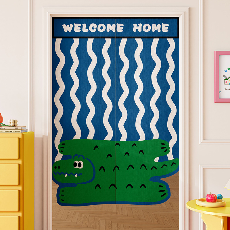 米迪莎卡通布艺门帘卧室房间家用