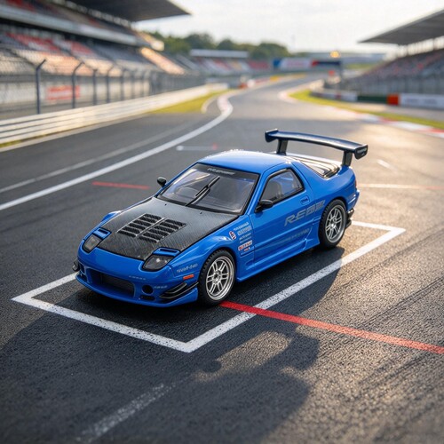 拓意1/64仿真马自达Mazda RX7 FC3S合金汽车模型超跑拉力赛车摆件