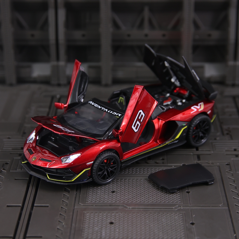 1:32仿真兰博SVJ63合金汽车模型敞篷超跑声光玩具车送男朋友礼物