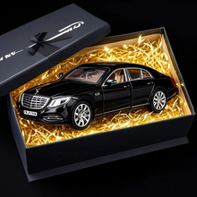 1:32仿真大奔迈巴赫S650加长版合金汽车模型声光回力玩具车礼物车