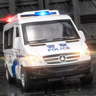 32仿真大奔救护车警车特警车儿童玩具车合金车模金属玩具车礼物