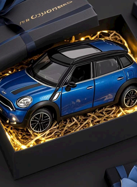 1:24仿真宝马mini Cooper合金车模迷你汽车模型金属摆件收藏送礼