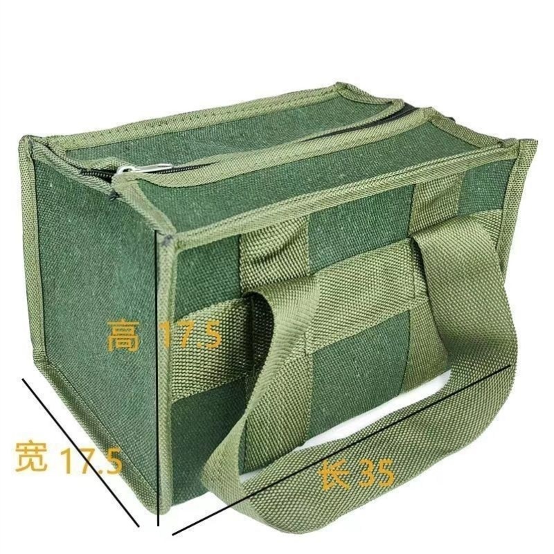 拉链款特厚加密帆布手提包带盖工具包帆布工具包户外收纳包五金