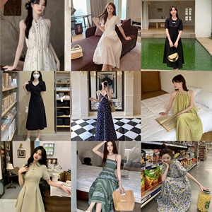 2025夏季新款度假风碎花连衣裙女小个子纯欲风收腰显瘦包臀裙H/M