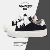 轻便鞋 环球情侣板鞋 子女潮 百搭厚底帆布鞋 潮流时尚 女2025新款 秋季