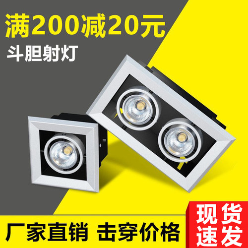 led射灯双头cob斗胆嵌入式商用