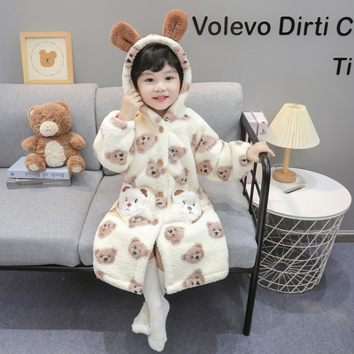 男童法兰绒睡袍秋冬款