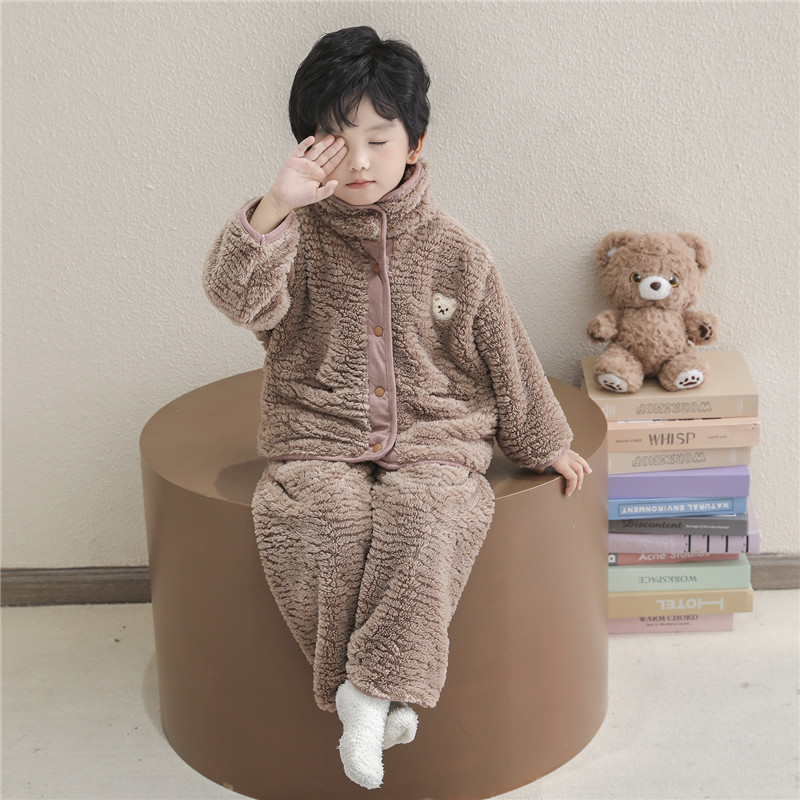 儿童睡衣珊瑚绒加绒加厚家居服