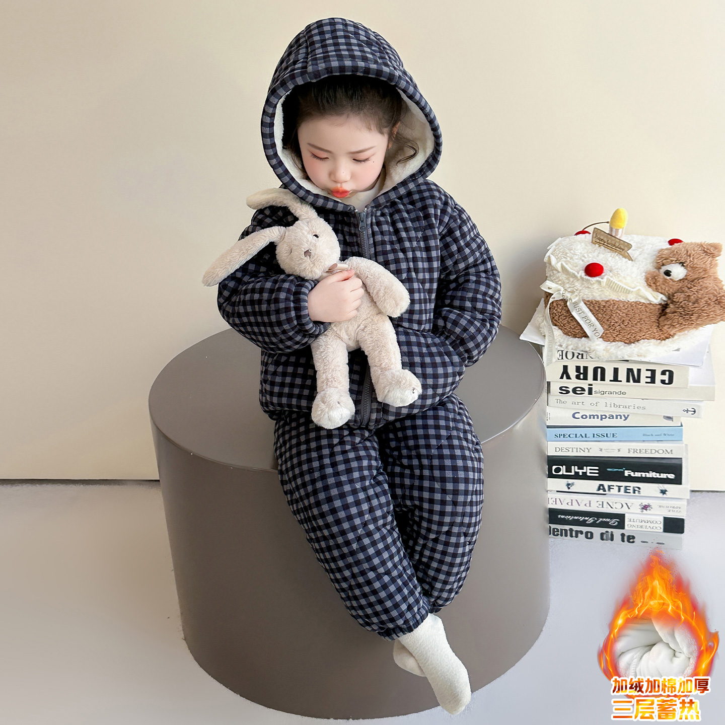 儿童三层加厚睡衣女童冬季棉服