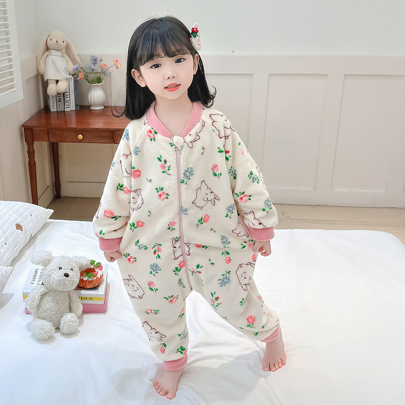 保暖女孩睡袋防踢防着凉