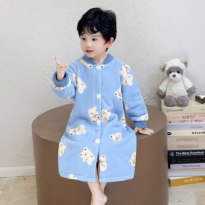 儿童法兰绒睡裙家居服