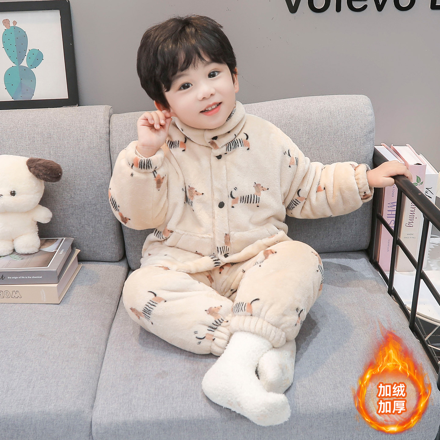 儿童珊瑚绒睡衣套装冬季新款