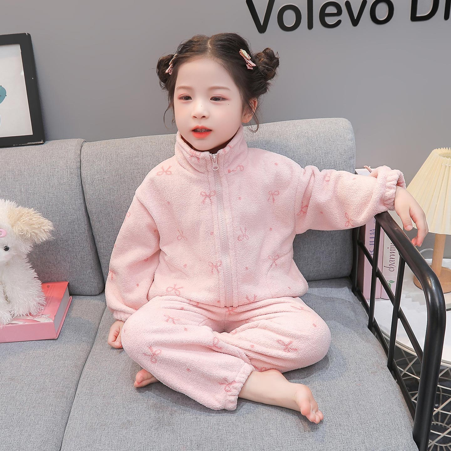 女童睡衣秋冬套装2025新款