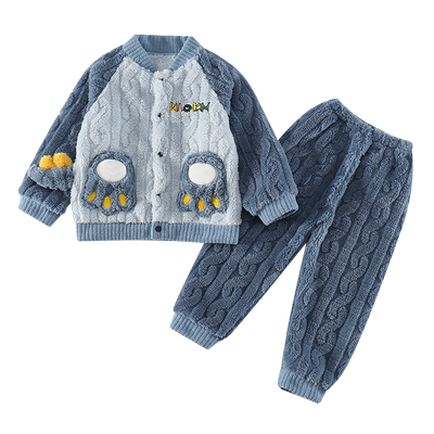 法兰绒儿童冬款家居服套装