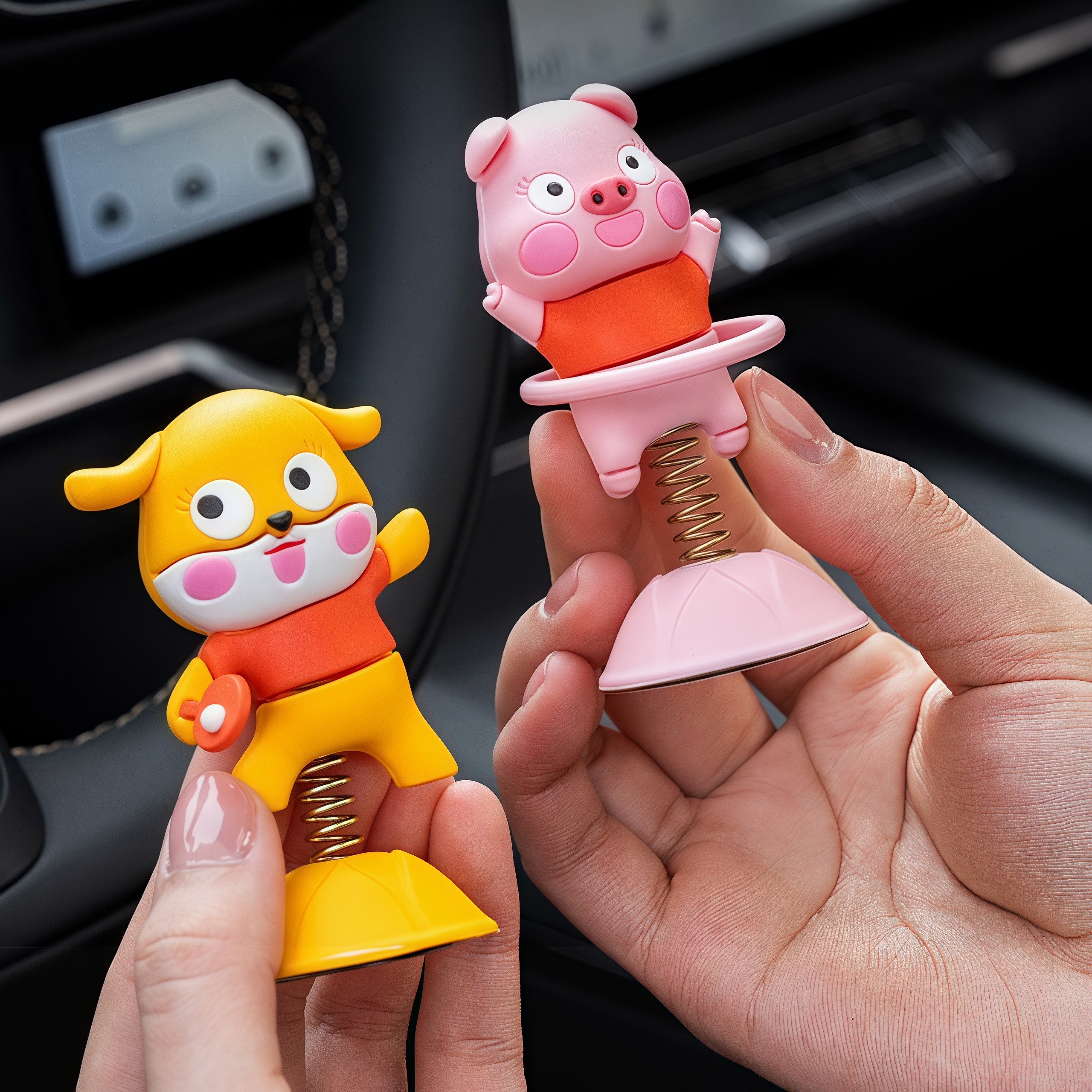 汽车仪表台小胖狗摇头公仔可爱卡通摆件装饰品弹簧小萌宠物摇摇乐