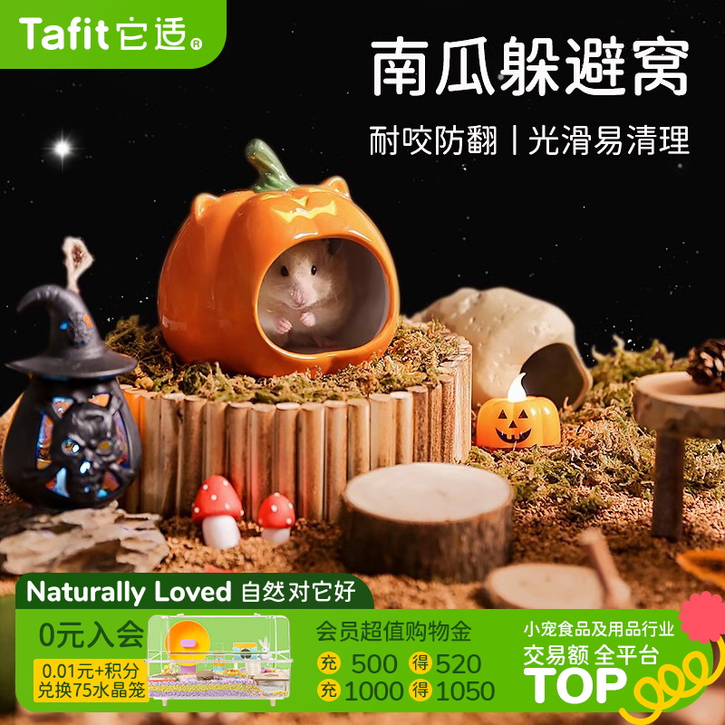 它适南瓜仓鼠陶瓷窝躲避屋金丝熊睡窝冰屋小屋房子冬天季降温用品