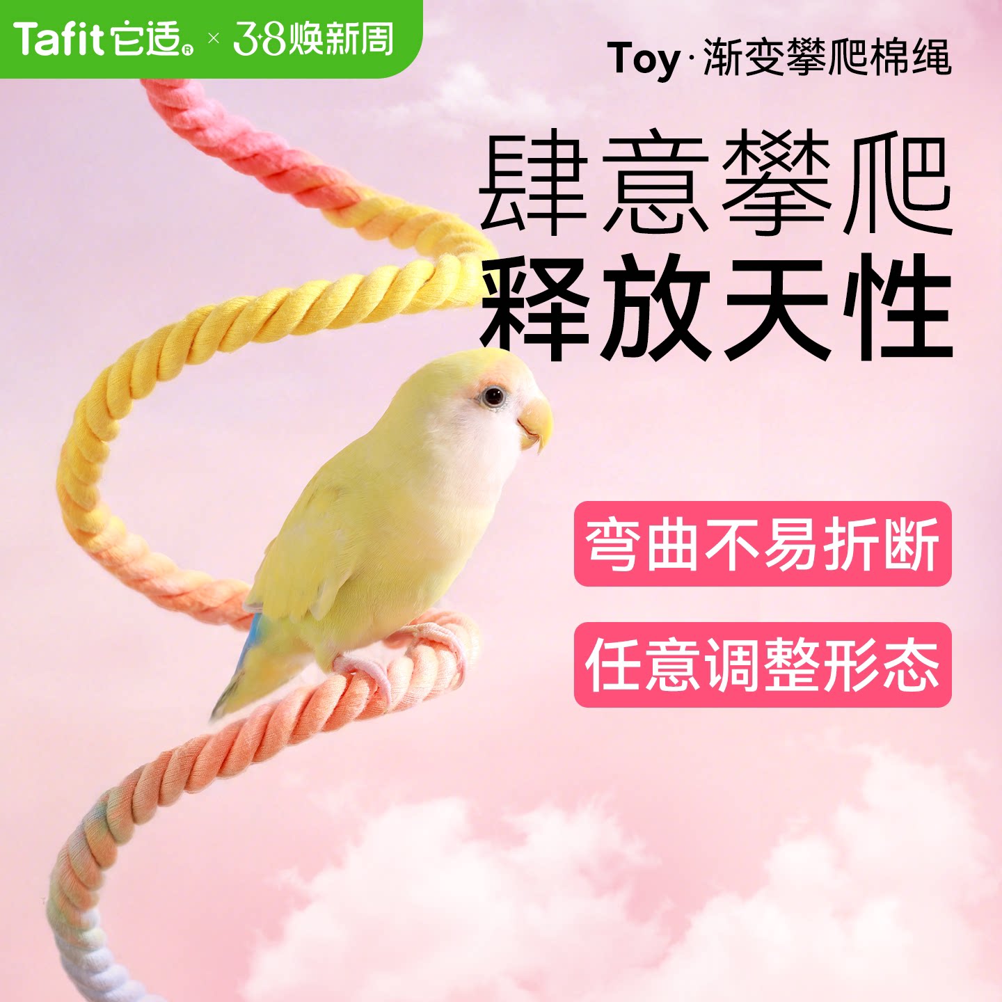 它适鹦鹉旋转攀爬绳玄凤牡丹虎皮秋千攀爬玩具棉绳站杆鸟鹦鹉用品