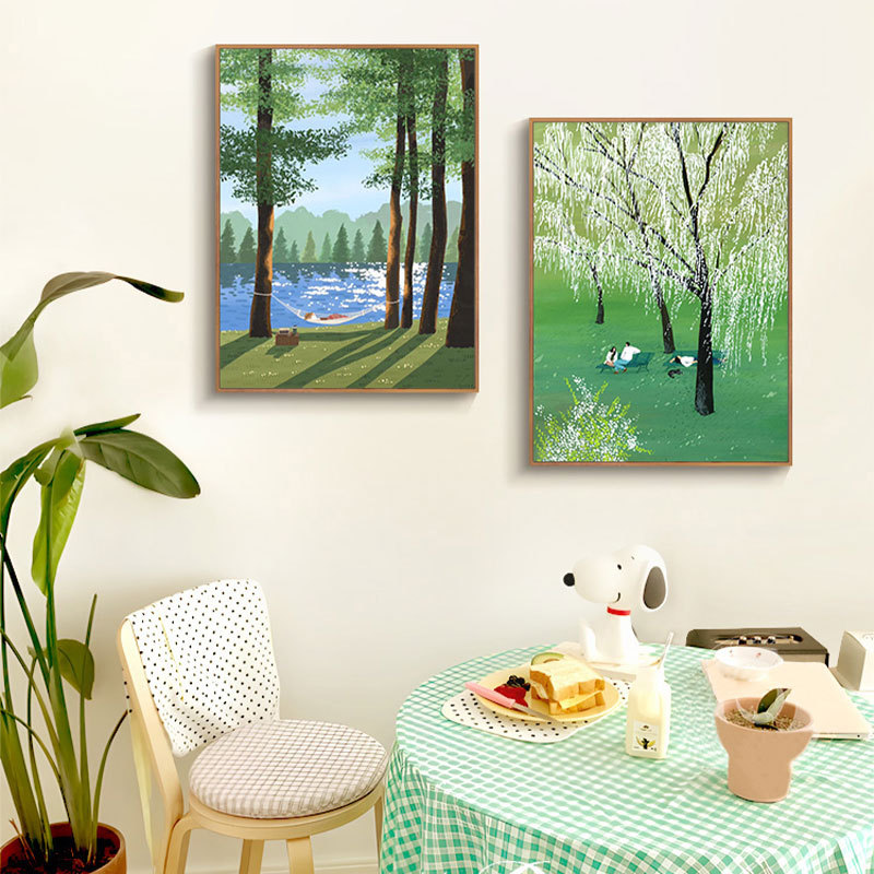 意式极简蓝色装饰画客厅沙发背景墙挂画现代简约抽象卧室壁画高级