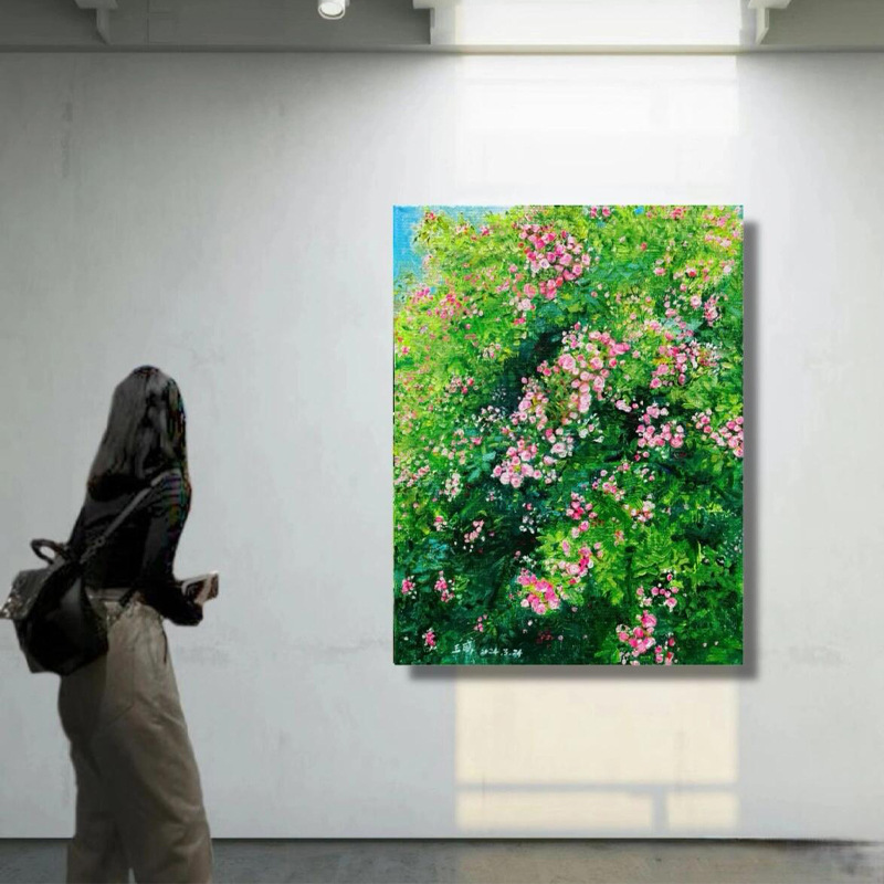 《花开富贵》现代客厅花卉装饰画玄关别墅大气轻奢软装酒店装饰画图片