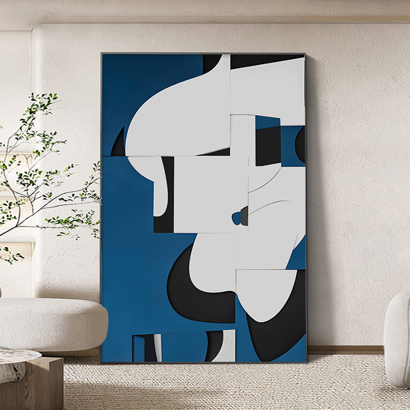 几何抽象3D立体简约现代装饰画客厅背景墙壁画沙发落地画玄关挂画图片