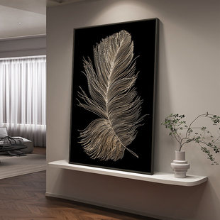 现代简约风格客厅装饰画 可客制化轻奢金属画框晶瓷工艺