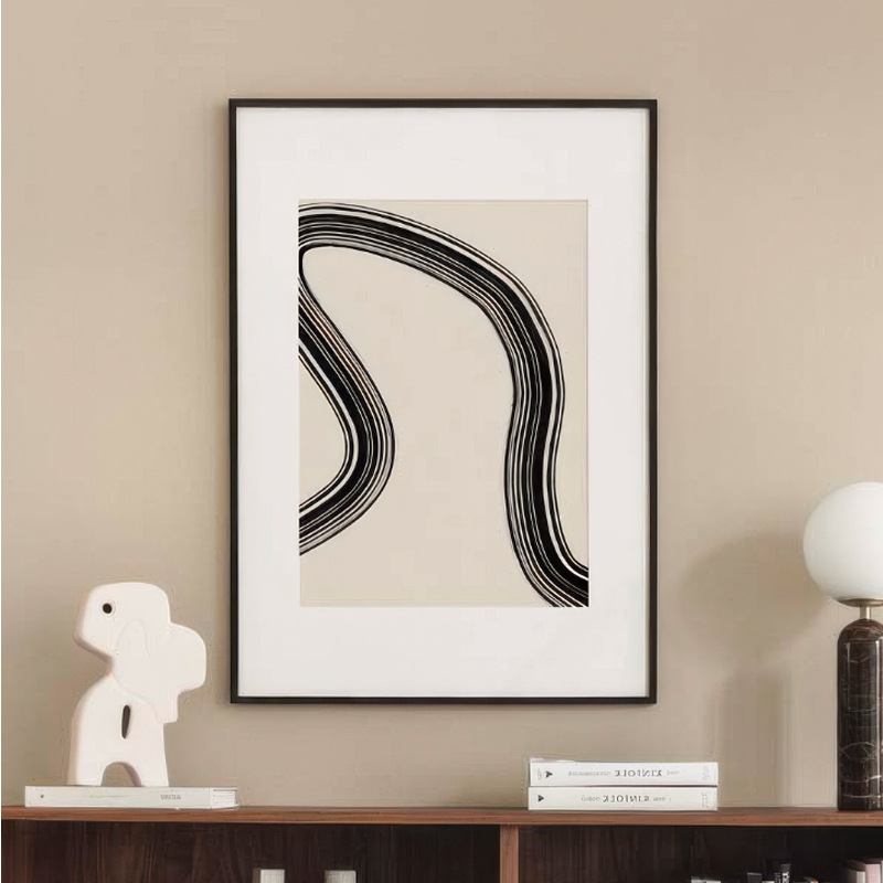 《公路》条纹几何艺术装饰画玄关组合挂画卧室床头抽象客厅餐厅画图片