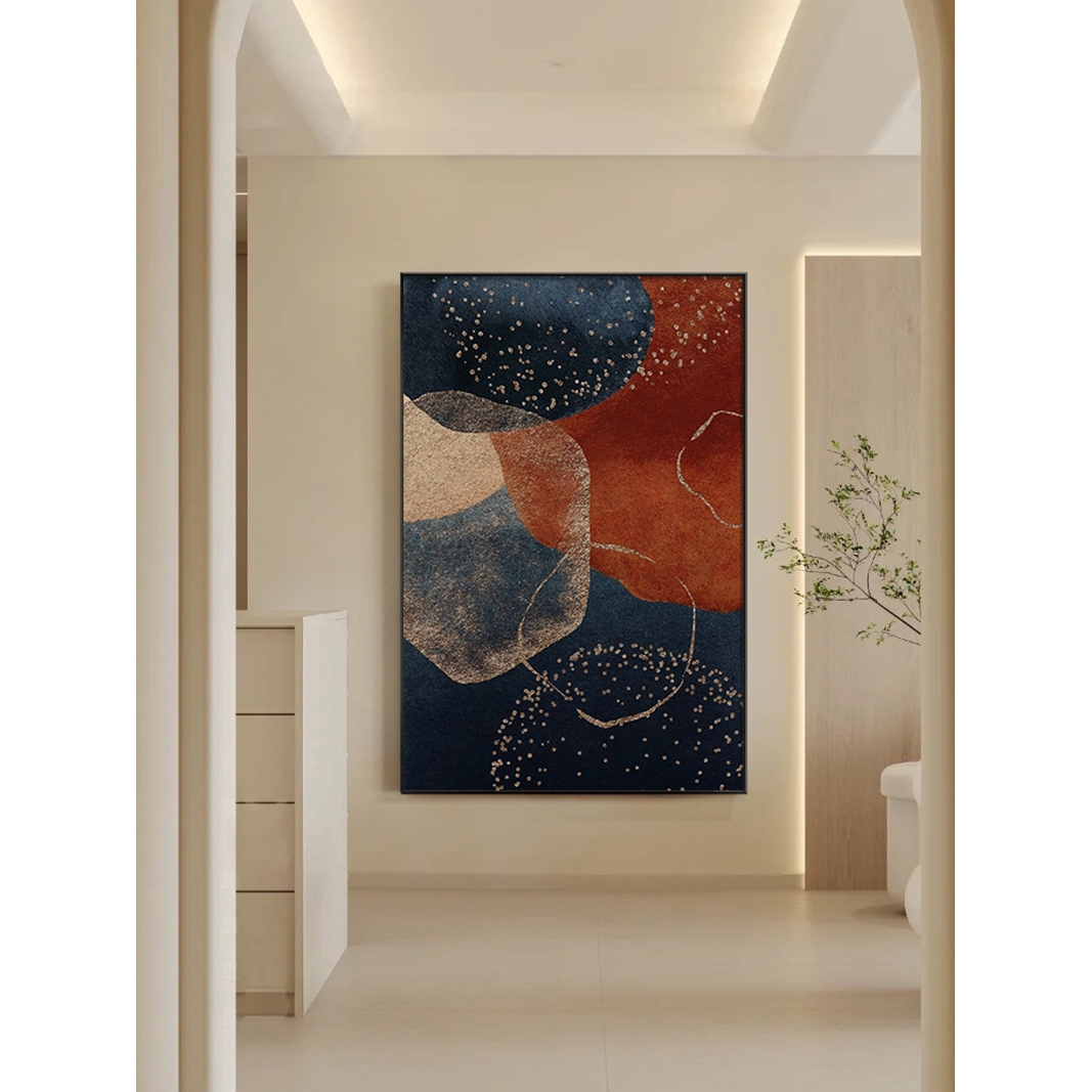 现代抽象主义线条鎏金艺术画酒店楼梯电视墙轻奢创意装饰画  挂画图片